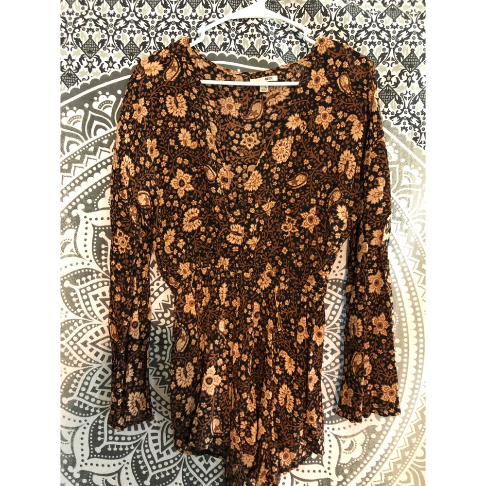 Amuse Society Brown and Tan Romper